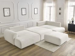 Canapé Panoramique Convertible Coffre LUCIEN Gros Côtelé Doux Avec Pouf 16 Canapé Panoramique Convertible Coffre LUCIEN Gros Côtelé Doux Avec Pouf -Velvet Magasin canape panoramique convertible coffre lucien gros cotele doux avec pouf 4