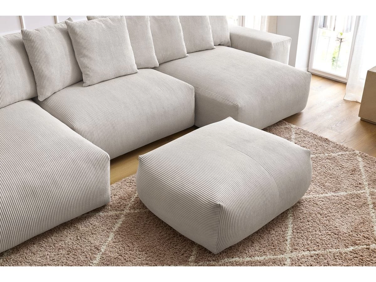 Canapé Panoramique Convertible Coffre Ultra Moelleux VOLTAIRE Avec Pouf 9 Canapé Panoramique Convertible Coffre Ultra Moelleux VOLTAIRE Avec Pouf – Image 7