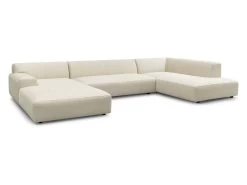 Canapé Panoramique Fixe LAVENA Tissu Velours