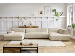 Canapé Panoramique Fixe LAVENA Tissu Velours 16 Canapé Panoramique Fixe LAVENA Tissu Velours -Velvet Magasin canape panoramique fixe lavena tissu velours 4