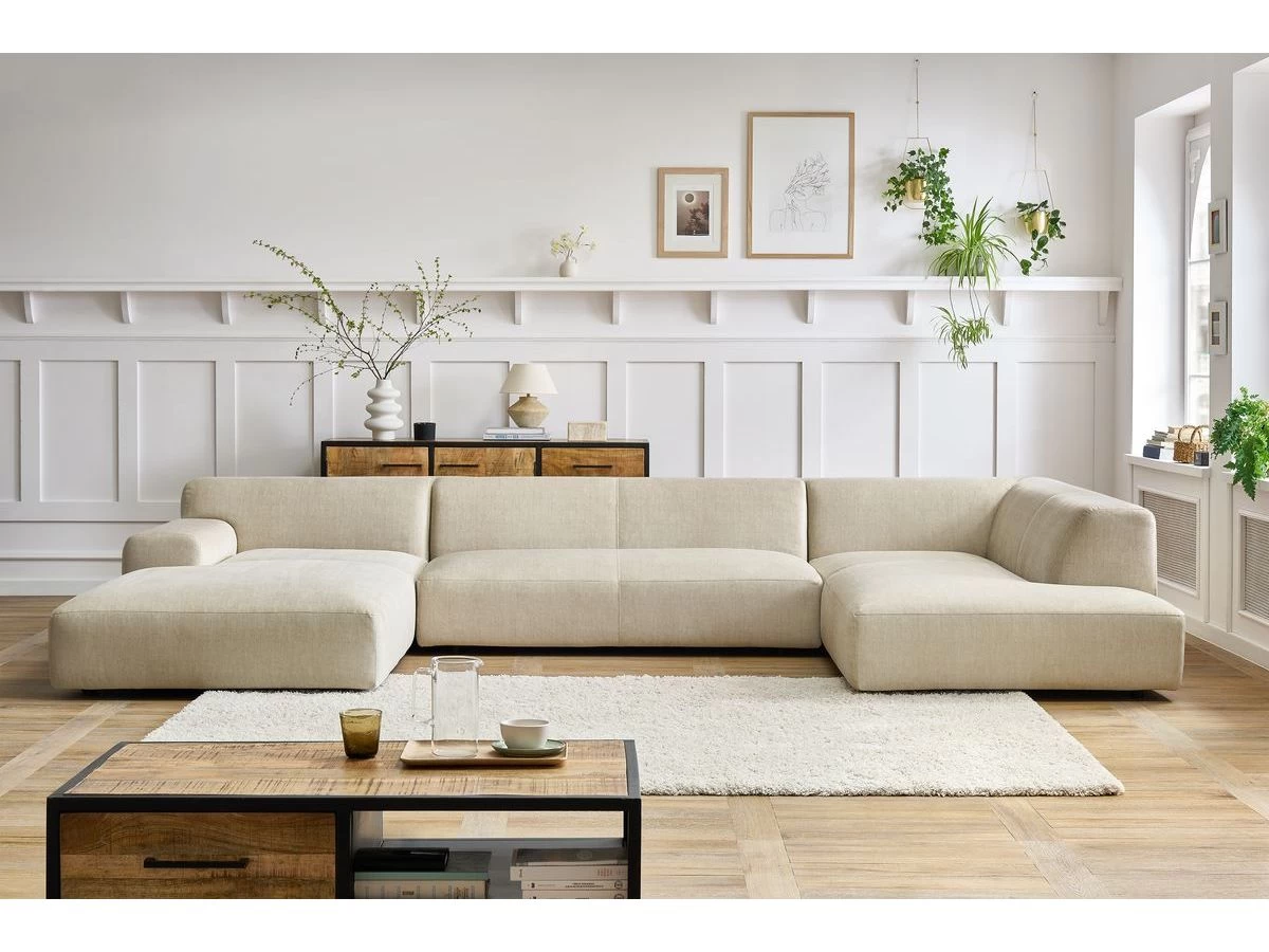 Canapé Panoramique Fixe LAVENA Tissu Velours 7 Canapé Panoramique Fixe LAVENA Tissu Velours – Image 5