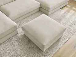 Canapé Panoramique Fixe LEONARD Velours Côtelé Avec Pouf 17 Canapé Panoramique Fixe LEONARD Velours Côtelé Avec Pouf -Velvet Magasin canape panoramique fixe leonard velours cotele avec pouf 5