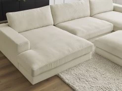 Canapé Panoramique Fixe LEONARD Velours Côtelé Avec Pouf 19 Canapé Panoramique Fixe LEONARD Velours Côtelé Avec Pouf -Velvet Magasin canape panoramique fixe leonard velours cotele avec pouf 7