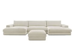 Canapé Panoramique Fixe LEONARD Velours Côtelé Avec Pouf 21 Canapé Panoramique Fixe LEONARD Velours Côtelé Avec Pouf -Velvet Magasin canape panoramique fixe leonard velours cotele avec pouf 9