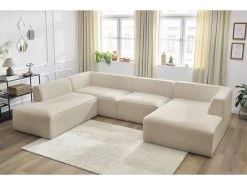 Canapé Panoramique Fixe MEGEVE Tissu Bouclette 14 Canapé Panoramique Fixe MEGEVE Tissu Bouclette -Velvet Magasin canape panoramique fixe megeve tissu bouclette 2