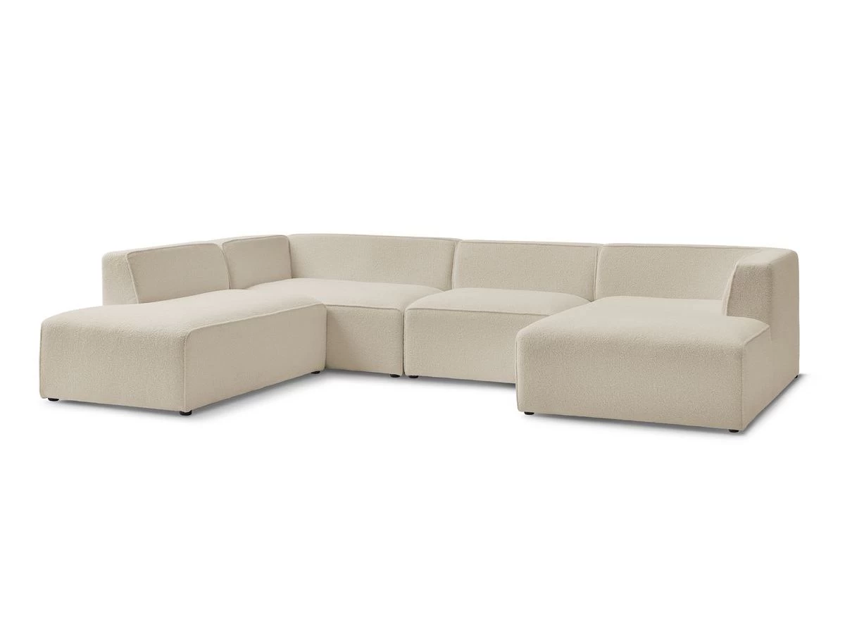 Canapé Panoramique Fixe MEGEVE Tissu Bouclette 3 Canapé Panoramique Fixe MEGEVE Tissu Bouclette