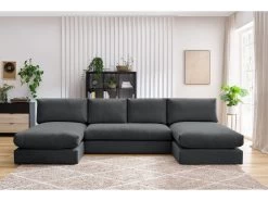 Canapé Panoramique Fixe Modulable Ultra Moelleux PARIS Tissu Avec 1 Chauffeuse 2 Places, 2 Méridiennes -Velvet Magasin canape panoramique fixe modulable ultra moelleux paris tissu avec 1 chauffeuse 2 places 2 meridiennes 2