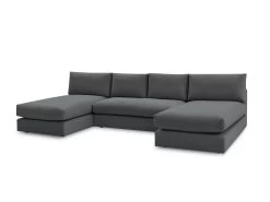 Velvet Magasin 12 Canapé Panoramique Fixe Modulable Ultra Moelleux PARIS Tissu Avec 1 Chauffeuse 2 Places, 2 Méridiennes