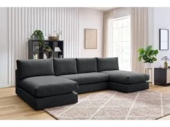 Canapé Panoramique Fixe Modulable Ultra Moelleux PARIS Tissu Avec 1 Chauffeuse 2 Places, 2 Méridiennes -Velvet Magasin canape panoramique fixe modulable ultra moelleux paris tissu avec 1 chauffeuse 2 places 2 meridiennes 3