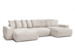 Canapé Panoramique Fixe Ultra Moelleux VOLTAIRE Velours Côtelé