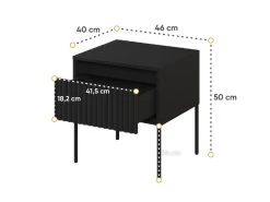 Chevet 1 Tiroir LENARA Avec Tasseaux Et LED -Velvet Magasin chevet 1 tiroir lenara avec tasseaux et led 2