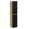 Colonne De Salle De Bain 140 Cm AKELA Chêne Et Noir