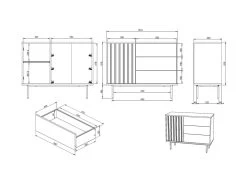 Commode 3 Tiroirs 1 Porte CORNEILLE Tasseaux Pin Massif -Velvet Magasin commode 3 tiroirs corneille tasseaux pin massif 9