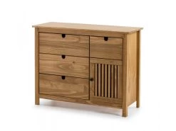 Commode 4 Tiroirs 1 Porte CAPRI Bois Clair -Velvet Magasin commode 4 tiroirs 1 porte capri bois clair 2