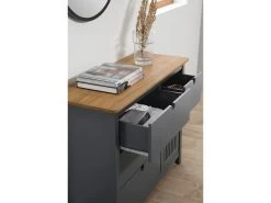 Commode 4 Tiroirs 1 Porte CAPRI Gris Et Bois Clair -Velvet Magasin commode 4 tiroirs 1 porte capri gris et bois clair 2