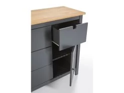 Commode 4 Tiroirs 1 Porte CAPRI Gris Et Bois Clair -Velvet Magasin commode 4 tiroirs 1 porte capri gris et bois clair 3