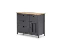 Commode 4 Tiroirs 1 Porte CAPRI Gris Et Bois Clair -Velvet Magasin commode 4 tiroirs 1 porte capri gris et bois clair 5