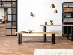 Ensemble AWANI Avec Table à Manger Extensible + Banc Pieds Carrés Chêne Massif 14 Ensemble AWANI Avec Table à Manger Extensible + Banc Pieds Carrés Chêne Massif -Velvet Magasin ensemble awani avec table a manger extensible banc pieds carres chene massif 2