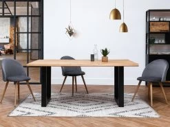 Ensemble AWANI Avec Table à Manger Extensible + Banc Pieds Carrés Chêne Massif 18 Ensemble AWANI Avec Table à Manger Extensible + Banc Pieds Carrés Chêne Massif -Velvet Magasin ensemble awani avec table a manger extensible banc pieds carres chene massif 6