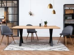 Ensemble AWANI Avec Table à Manger Extensible + Banc Pieds Croix Chêne Massif 17 Ensemble AWANI Avec Table à Manger Extensible + Banc Pieds Croix Chêne Massif -Velvet Magasin ensemble awani avec table a manger extensible banc pieds croix chene massif 5