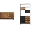 Ensemble BEAUBOURG Avec Buffet 160 Cm + Bibliothèque Bois De Manguier -Velvet Magasin ensemble beaubourg avec buffet 160 cm bibliotheque bois de manguier