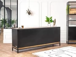 Ensemble BEAUBOURG Avec Buffet 200 Cm + Meuble TV Bois De Manguier -Velvet Magasin ensemble beaubourg avec buffet 200 cm meuble tv bois de manguier 5