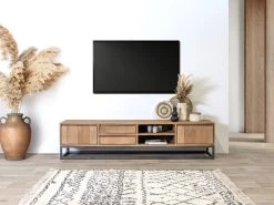 Ensemble BERGERAC Avec Buffet 190 Cm + Meuble TV 200 Cm Bois Massif De Manguier 16 Ensemble BERGERAC Avec Buffet 190 Cm + Meuble TV 200 Cm Bois Massif De Manguier -Velvet Magasin ensemble bergerac avec buffet 190 cm meuble tv 200 cm bois de manguier 4