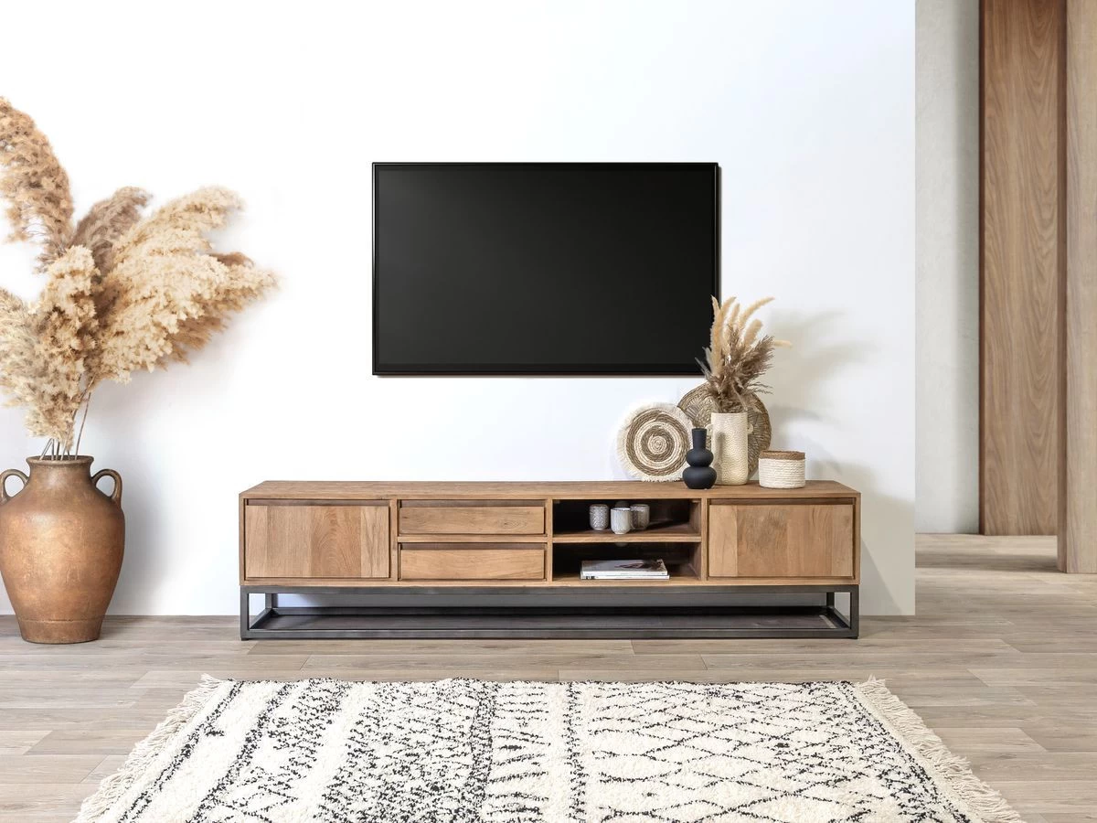 Ensemble BERGERAC Avec Buffet 190 Cm + Meuble TV 200 Cm Bois Massif De Manguier 7 Ensemble BERGERAC Avec Buffet 190 Cm + Meuble TV 200 Cm Bois Massif De Manguier – Image 5