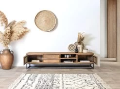 Ensemble BERGERAC Avec Buffet 190 Cm + Meuble TV 200 Cm Bois Massif De Manguier 19 Ensemble BERGERAC Avec Buffet 190 Cm + Meuble TV 200 Cm Bois Massif De Manguier -Velvet Magasin ensemble bergerac avec buffet 190 cm meuble tv 200 cm bois de manguier 7