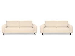 Ensemble Canapé Droit Fixe 3 + 2 Places BASTILLE -Velvet Magasin ensemble canape droit fixe 3 2 places bastille 6