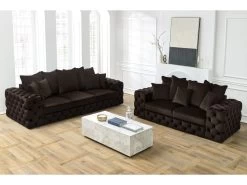 Ensemble Canapé Droit Fixe 3 + 2 Places Chesterfield VERSAILLES 16 Ensemble Canapé Droit Fixe 3 + 2 Places Chesterfield VERSAILLES -Velvet Magasin ensemble canape droit fixe 3 2 places chesterfield versailles 4