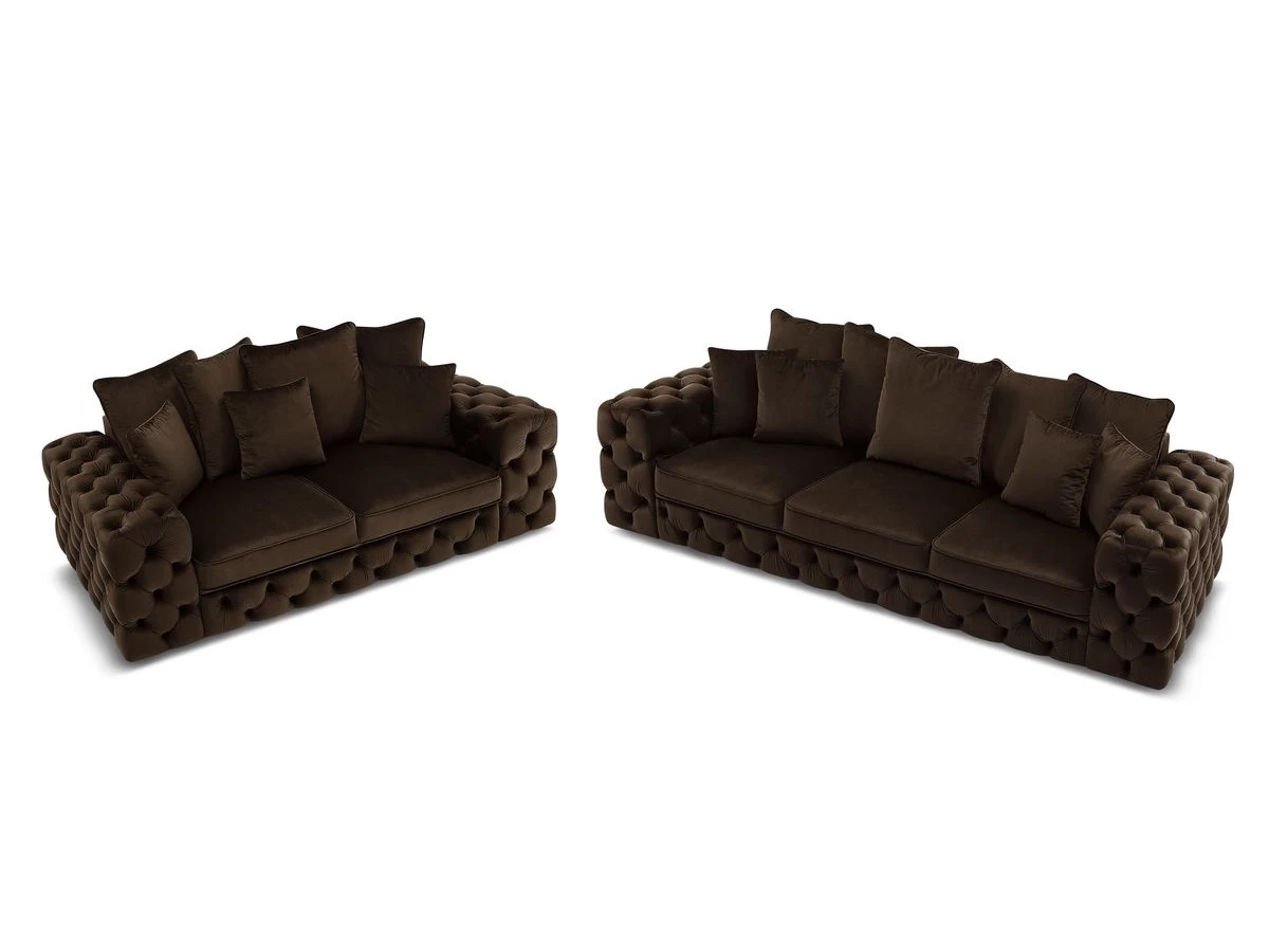 Ensemble Canapé Droit Fixe 3 + 2 Places Chesterfield VERSAILLES 11 Ensemble Canapé Droit Fixe 3 + 2 Places Chesterfield VERSAILLES – Image 9