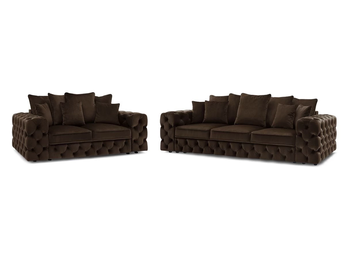 Ensemble Canapé Droit Fixe 3 + 2 Places Chesterfield VERSAILLES 3 Ensemble Canapé Droit Fixe 3 + 2 Places Chesterfield VERSAILLES