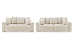 Ensemble Canapé Droit Fixe 3 + 2 Places ENVY Velours Côtelé -Velvet Magasin ensemble canape droit fixe 3 2 places envy velours cotele 7