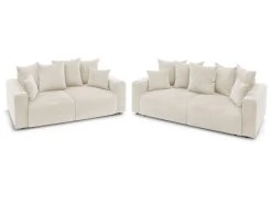 Ensemble Canapé Droit Fixe 3 + 2 Places ENVY Velours Côtelé -Velvet Magasin ensemble canape droit fixe 3 2 places envy velours cotele 8