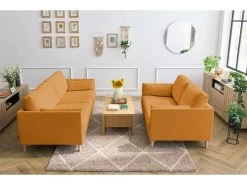 Ensemble Canapé Droit Fixe 3 + 2 Places MONTMARTRE Tissu Velours Côtelé -Velvet Magasin ensemble canape droit fixe 3 2 places montmartre tissu velours cotele 9