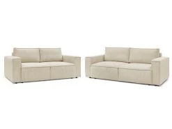 Ensemble Canapé Droit Fixe 3 + 2 Places NIHAD Velours Côtelé