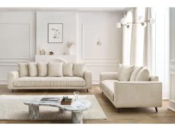 Ensemble Canapé Droit Fixe 4 + 3 Places CHAMBORD -Velvet Magasin ensemble canape droit fixe 4 3 places chambord 2