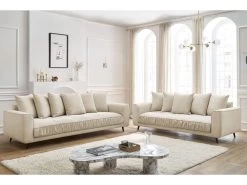 Ensemble Canapé Droit Fixe 4 + 3 Places CHAMBORD -Velvet Magasin ensemble canape droit fixe 4 3 places chambord 3