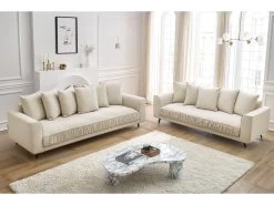 Ensemble Canapé Droit Fixe 4 + 3 Places CHAMBORD -Velvet Magasin ensemble canape droit fixe 4 3 places chambord 4