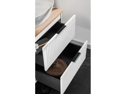 Ensemble De Salle De Bain 120 Cm HILONA Avec Vasques à Poser Et Colonne Effet Béton -Velvet Magasin ensemble de salle de bain 120 cm hilona avec vasques a poser et colonne effet beton 2