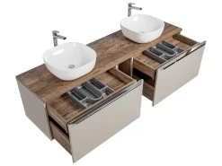 Ensemble De Salle De Bain 180 Cm FANNY Avec Colonne Et Armoires Murales 80cm Avec Miroirs Taupe 14 Ensemble De Salle De Bain 180 Cm FANNY Avec Colonne Et Armoires Murales 80cm Avec Miroirs Taupe -Velvet Magasin ensemble de salle de bain 180 cm fanny avec colonne et armoires murales 80cm avec miroirs taupe 2