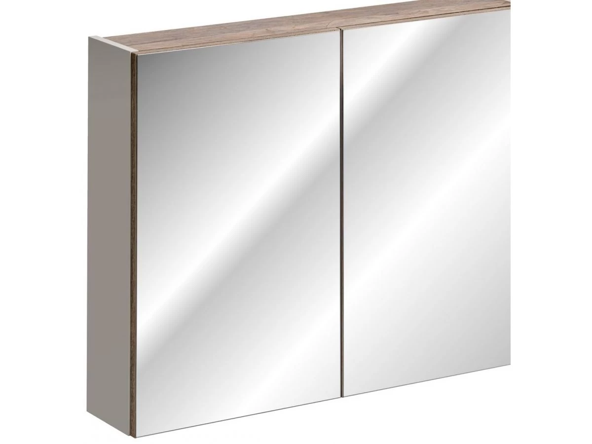 Ensemble De Salle De Bain 180 Cm FANNY Avec Colonne Et Armoires Murales 80cm Avec Miroirs Taupe 10 Ensemble De Salle De Bain 180 Cm FANNY Avec Colonne Et Armoires Murales 80cm Avec Miroirs Taupe â Image 8