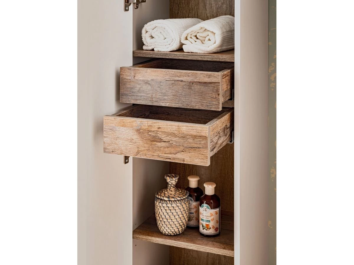 Ensemble De Salle De Bain 180 Cm FANNY Avec Colonne Et Armoires Murales 80cm Avec Miroirs Taupe 12 Ensemble De Salle De Bain 180 Cm FANNY Avec Colonne Et Armoires Murales 80cm Avec Miroirs Taupe â Image 10