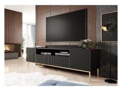 Ensemble KASHA Avec Meuble TV 200 Cm Avec Niche + Buffet 4 Portes 200 Cm Pieds Or 14 Ensemble KASHA Avec Meuble TV 200 Cm Avec Niche + Buffet 4 Portes 200 Cm Pieds Or -Velvet Magasin ensemble kasha avec meuble tv 200 cm avec niche buffet 4 portes 200 cm pieds or 2
