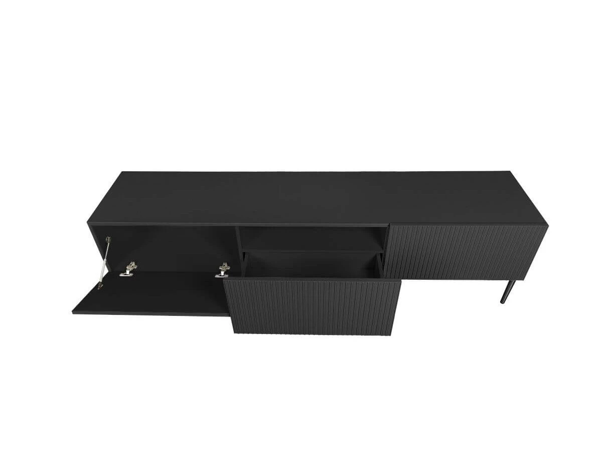 Ensemble KASHA Avec Meuble TV 200 Cm + Buffet 4 Portes 200 Cm + Buffet Haut 2 Portes 100 Cm Pieds Noirs 11 Ensemble KASHA Avec Meuble TV 200 Cm + Buffet 4 Portes 200 Cm + Buffet Haut 2 Portes 100 Cm Pieds Noirs – Image 9