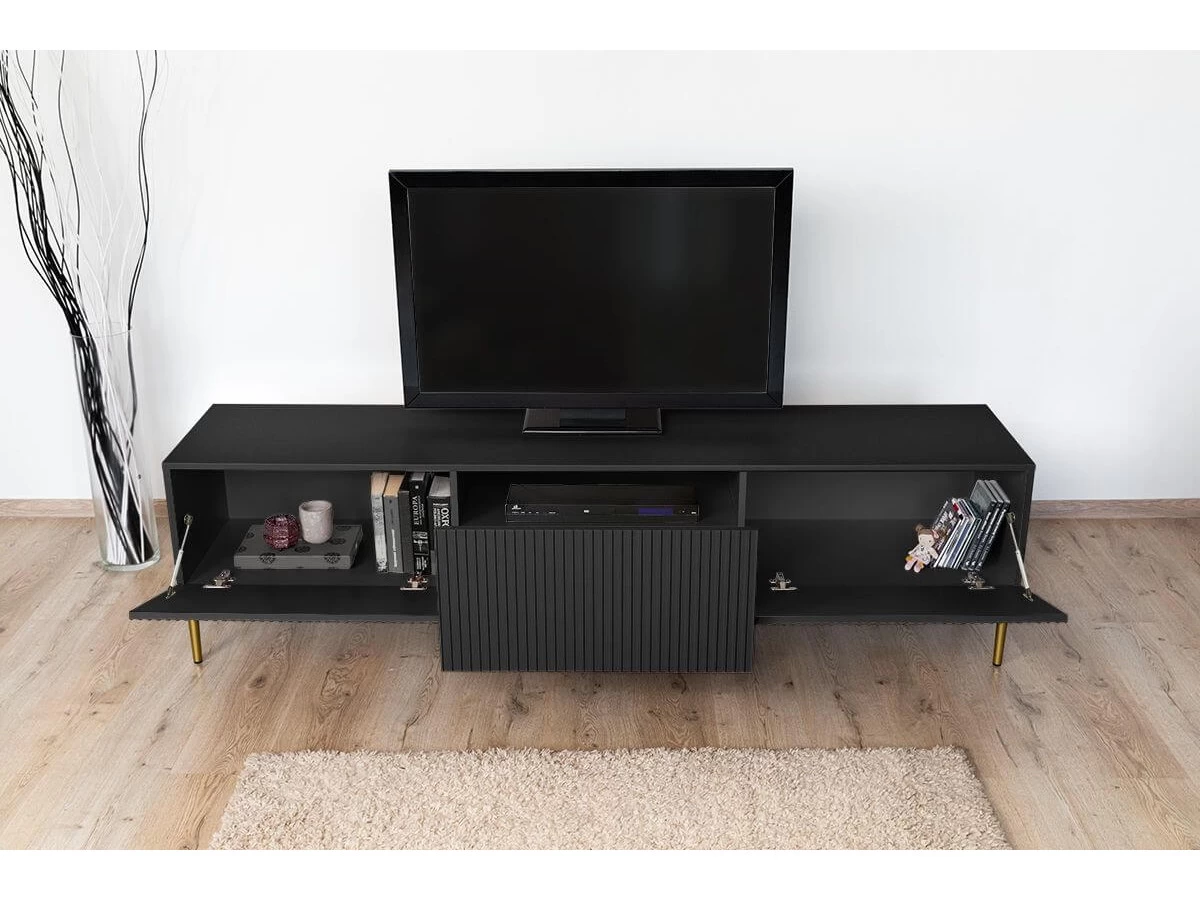 Ensemble KASHA Avec Meuble TV 200 Cm + Buffet 4 Portes 200 Cm + Buffet Haut 2 Portes 100 Cm Pieds Or 7 Ensemble KASHA Avec Meuble TV 200 Cm + Buffet 4 Portes 200 Cm + Buffet Haut 2 Portes 100 Cm Pieds Or – Image 5