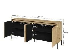 Ensemble LENARA Avec Buffet 193 Cm + Meuble TV 193 Cm Avec Tasseaux Et LED -Velvet Magasin ensemble lenara avec buffet 193 cm meuble tv 193 cm avec tasseaux et led 3