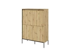 Ensemble LENARA Avec Buffet Haut 100 Cm + Meuble TV 193 Cm Avec Tasseaux Et LED