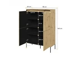 Ensemble LENARA Avec Buffet Haut 100 Cm + Meuble TV 193 Cm Avec Tasseaux Et LED 16 Ensemble LENARA Avec Buffet Haut 100 Cm + Meuble TV 193 Cm Avec Tasseaux Et LED -Velvet Magasin ensemble lenara avec buffet haut 100 cm meuble tv 193 cm avec tasseaux et led 4